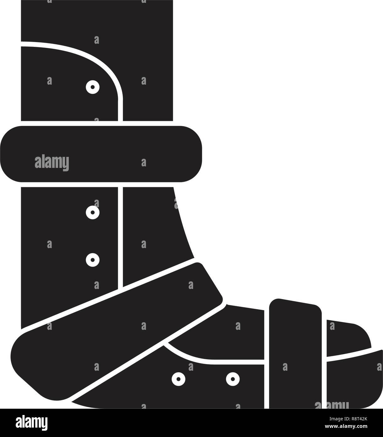 Applicazione di gesso nero concetto vettoriale icona. Applicazione di gesso illustrazione piana, segno Illustrazione Vettoriale