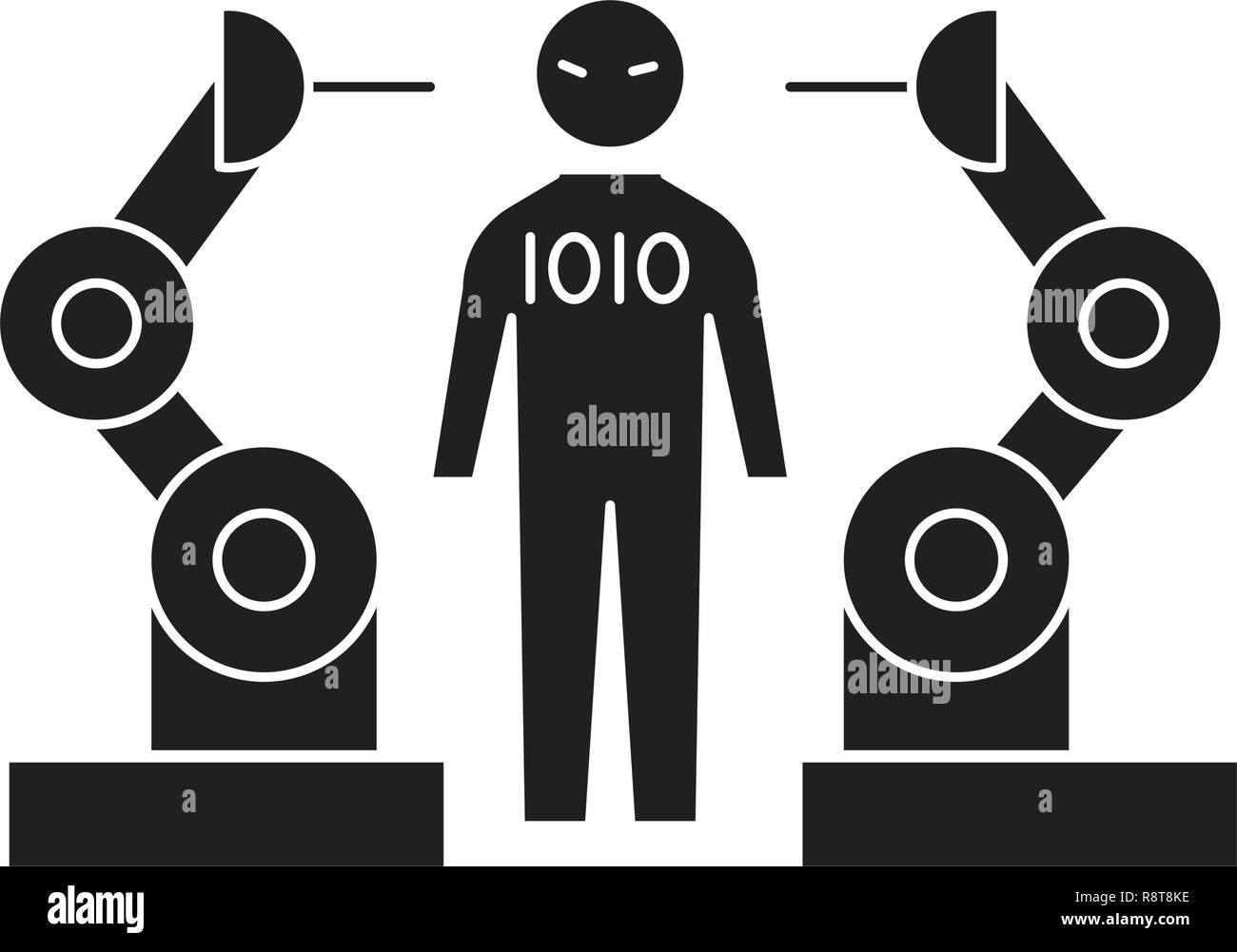 Tomografia di testa nera concetto vettoriale icona. Testa piatta di tomografia illustrazione, segno Illustrazione Vettoriale