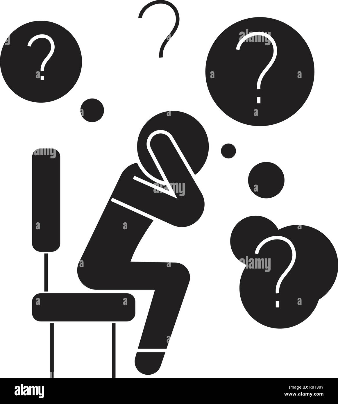 Nessuna via di uscita nero concetto vettoriale icona. Alcun modo piatta illustrazione, segno Illustrazione Vettoriale