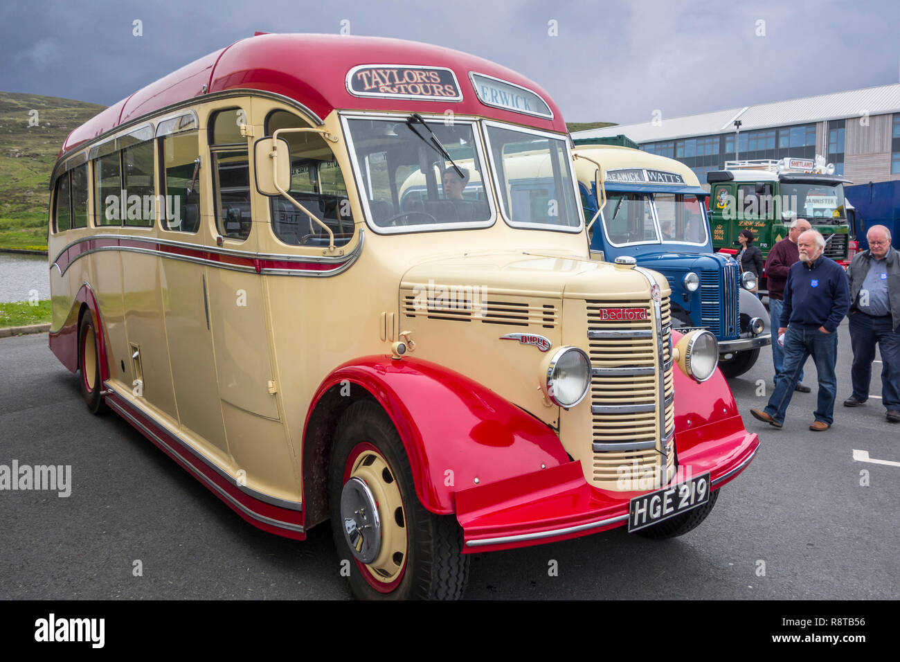 1950 Bedford OB Duple Vista pullman in Shetland Classic Motor Show a Lerwick, isole Shetland, Regno Unito Foto Stock