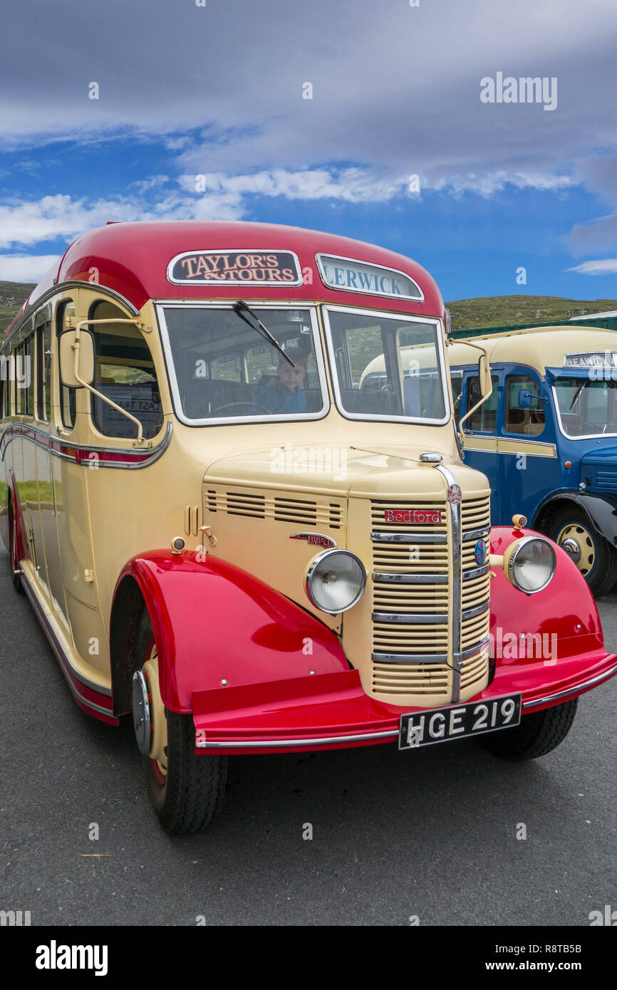 1950 Bedford OB Duple Vista pullman in Shetland Classic Motor Show a Lerwick, isole Shetland, Regno Unito Foto Stock