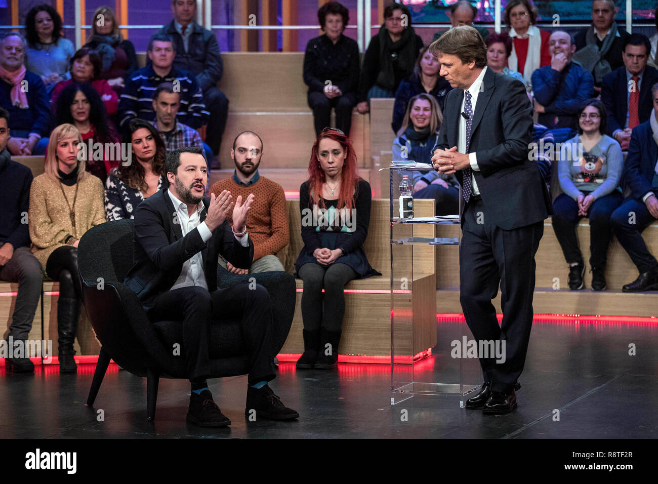 Programma TV "Quarta Repubblica" nella foto Matteo Salvini, Nicola Porro Foto Stock