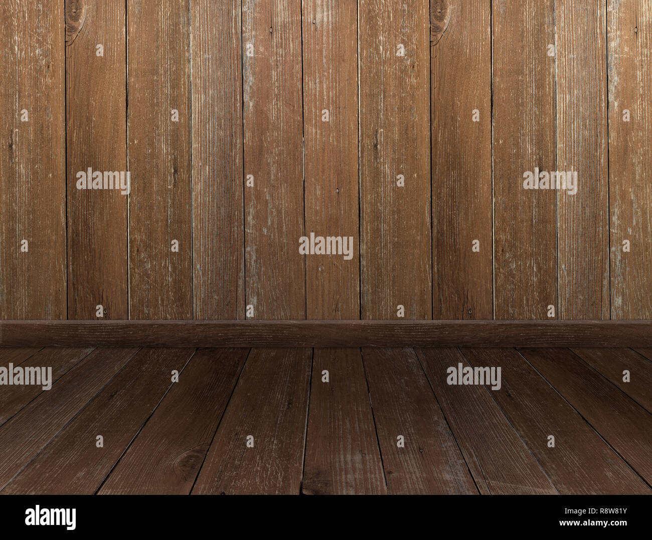 Parete di legno pannelli rustico vecchio pavimento parquet Foto Stock