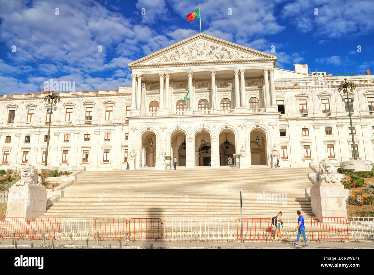 Il Palazzo del Parlamento Lisbona Portogallo . Ex Sao Bento Palace è ora il palazzo del parlamento del Portogallo. Il Primo Ministro dell'ufficio è in questo edificio. Foto Stock