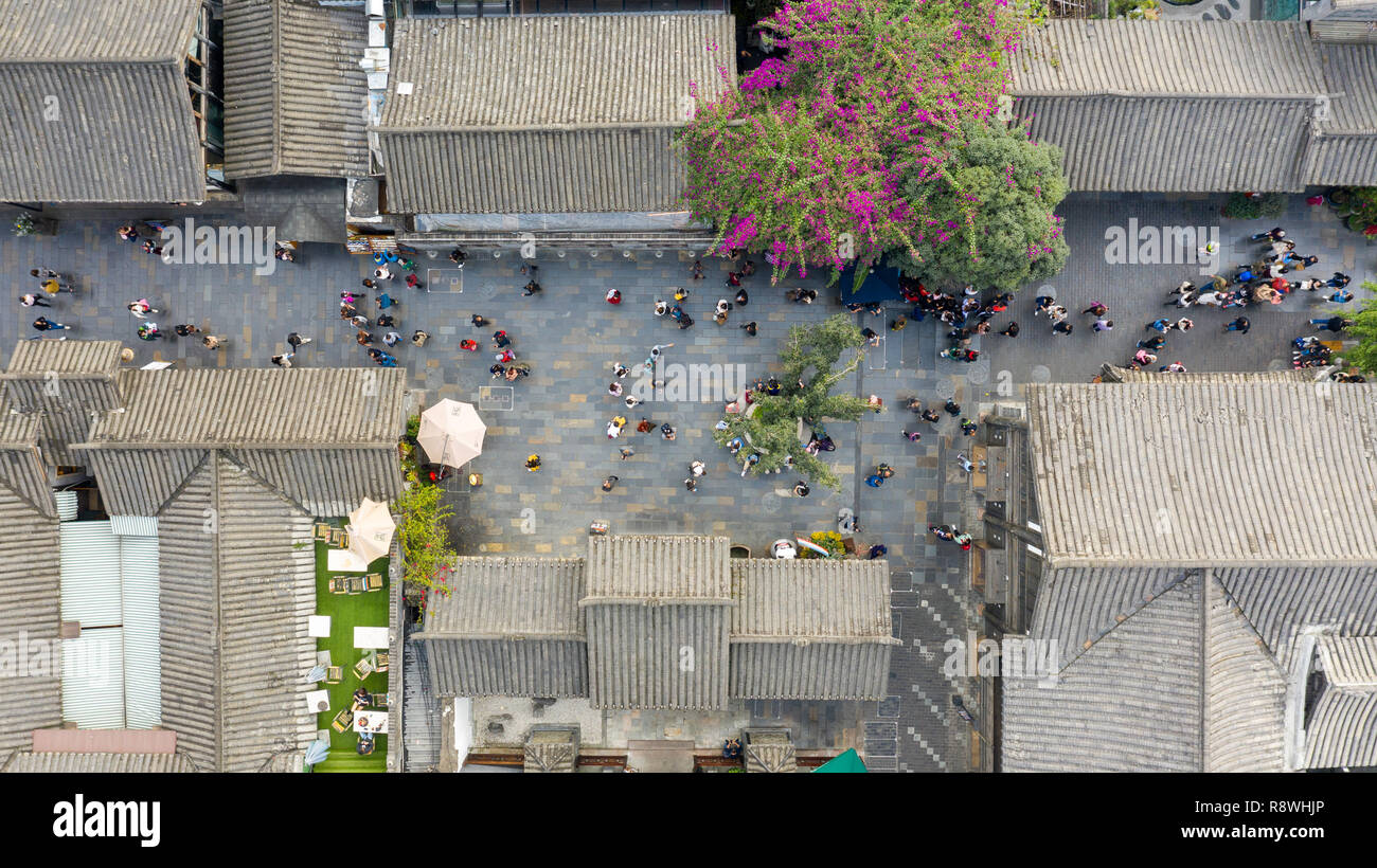 Vicolo Kuanzhai, Kuan vicolo e Zhai Alley, Chengdu nella provincia di Sichuan, in Cina Foto Stock