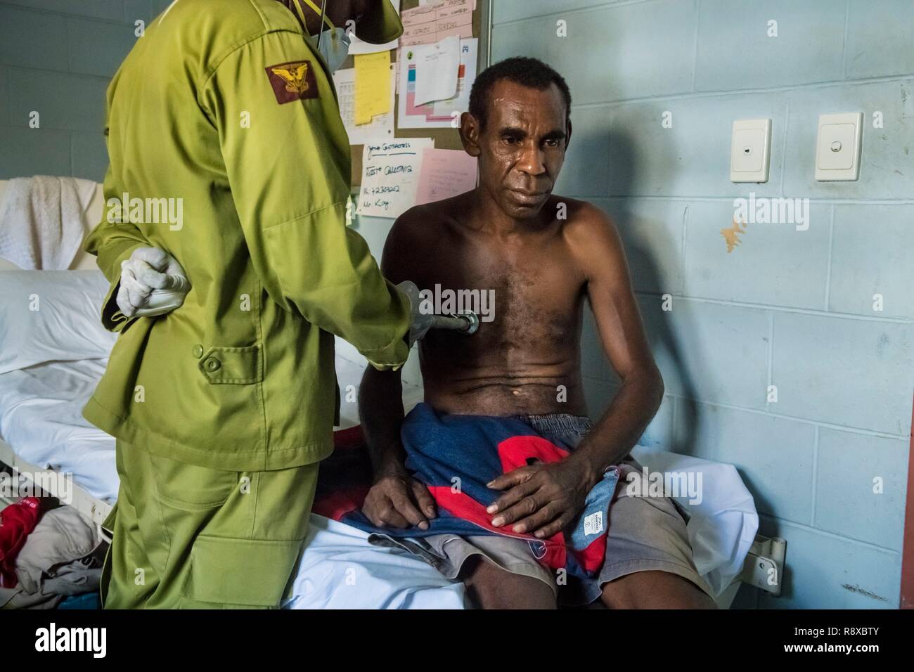 Papua Nuova Guinea, Golfo di Papua, Capitale Nazionale di Port Moresby, città di Bomana prigione, dispensaire, controllo medico malati prigione Foto Stock