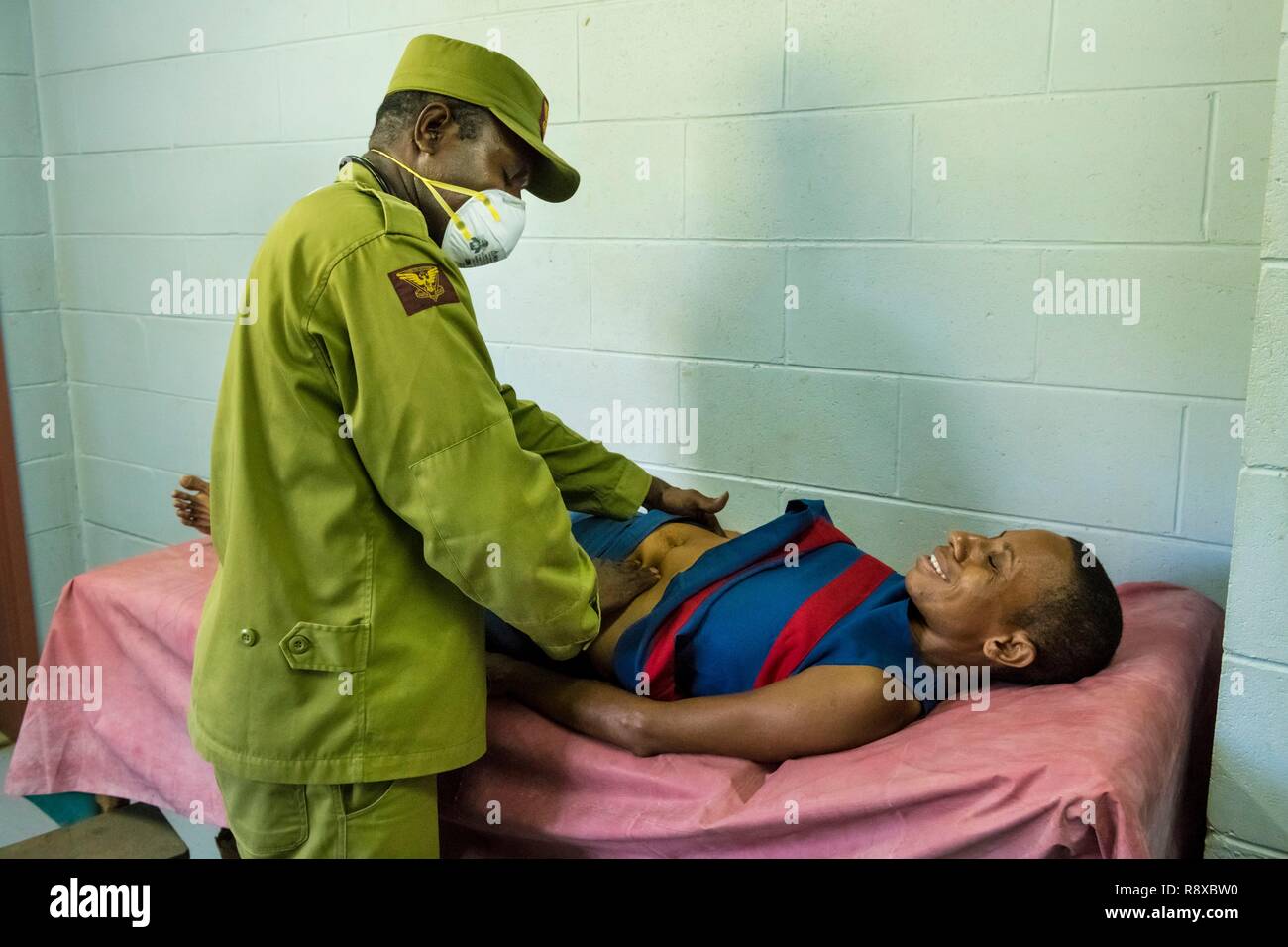 Papua Nuova Guinea, Golfo di Papua, Capitale Nazionale di Port Moresby, città di Bomana prigione, dispensaire, controllo medico malati prigione Foto Stock