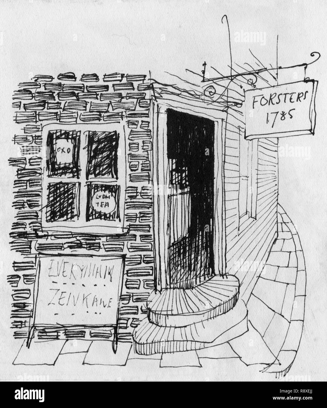 Corner shop, 1952. Creatore: Shirley Markham. Foto Stock