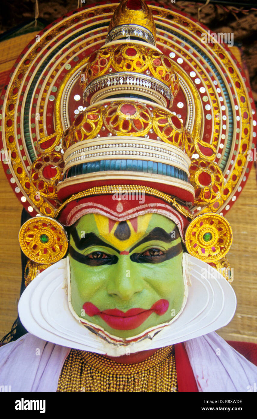 Kathakali, la danza classica indiana, K.Sivrajan, Kerala, India Foto Stock