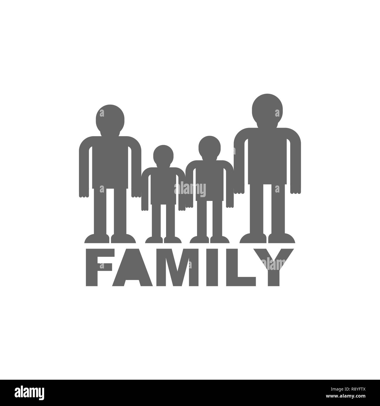 Simbolo della famiglia. tipo icona segno. I genitori e i bambini. Illustrazione Vettoriale Illustrazione Vettoriale