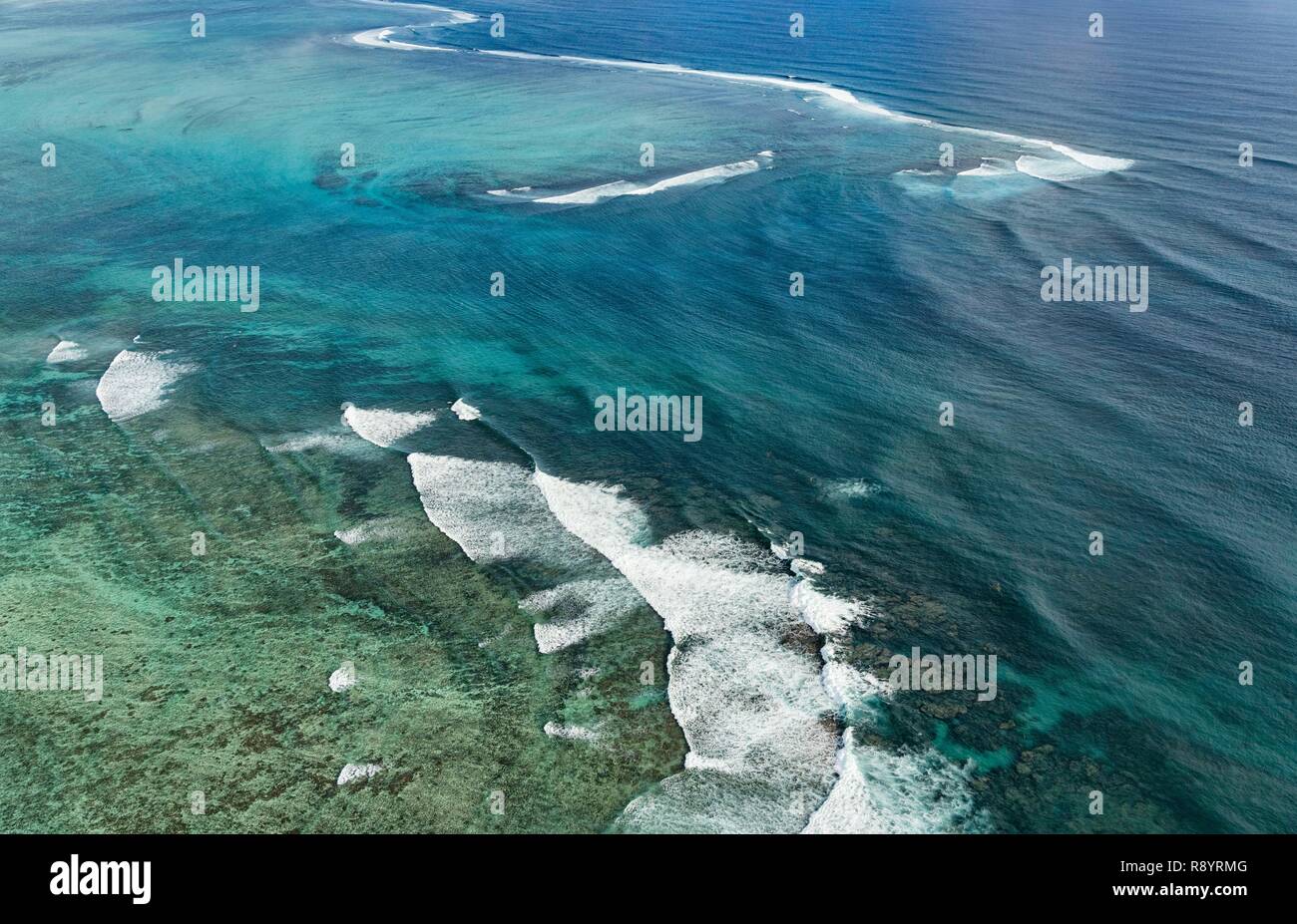 Maurizio fiume nero distretto, Le Morne Brabant, classificato come patrimonio mondiale dall' UNESCO (vista aerea) Foto Stock