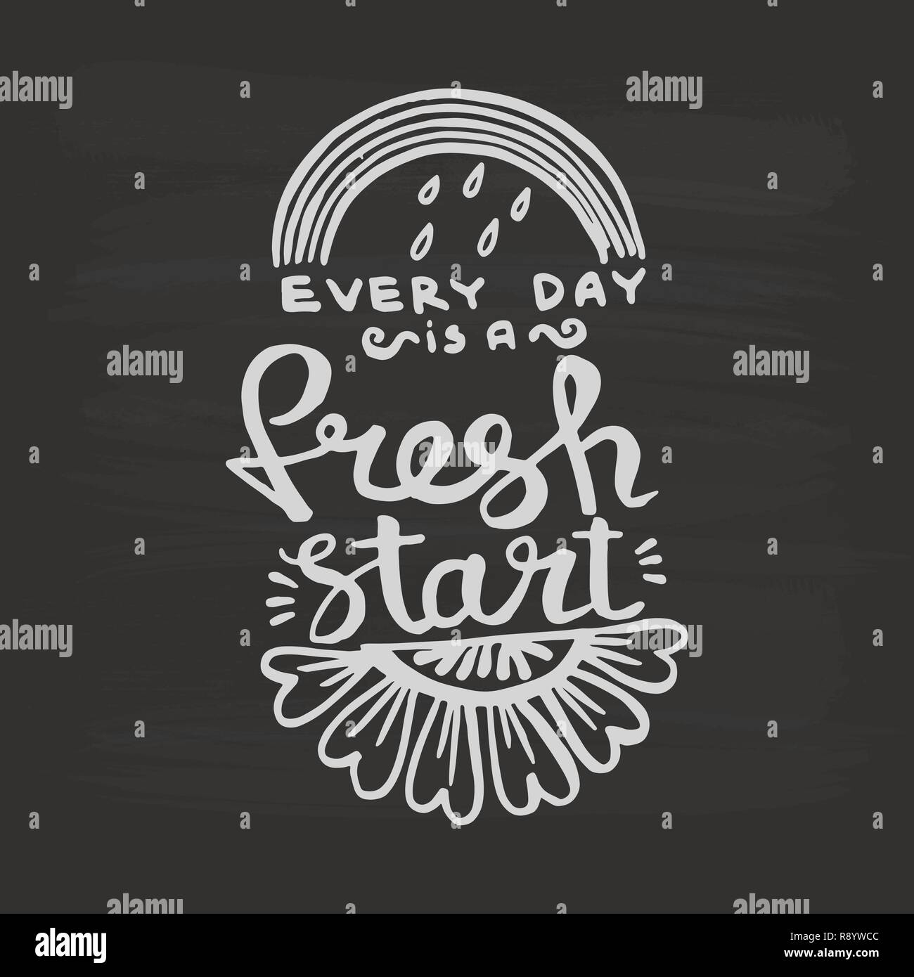 Ogni giorno è un nuovo inizio della calligrafia calligrafia del monogramma. La frase graphic design. Inchiostro inciso vettore d'arte. Illustrazione Vettoriale