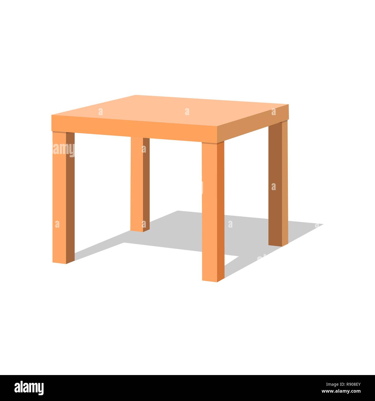 Tavolo in legno vettore illustrazione isolato su sfondo bianco Illustrazione Vettoriale