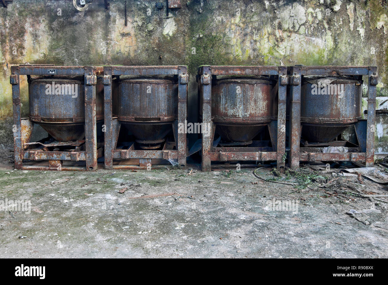 Abbandonata miniera di ferro nei monti metalliferi, Repubblica Ceca Foto Stock