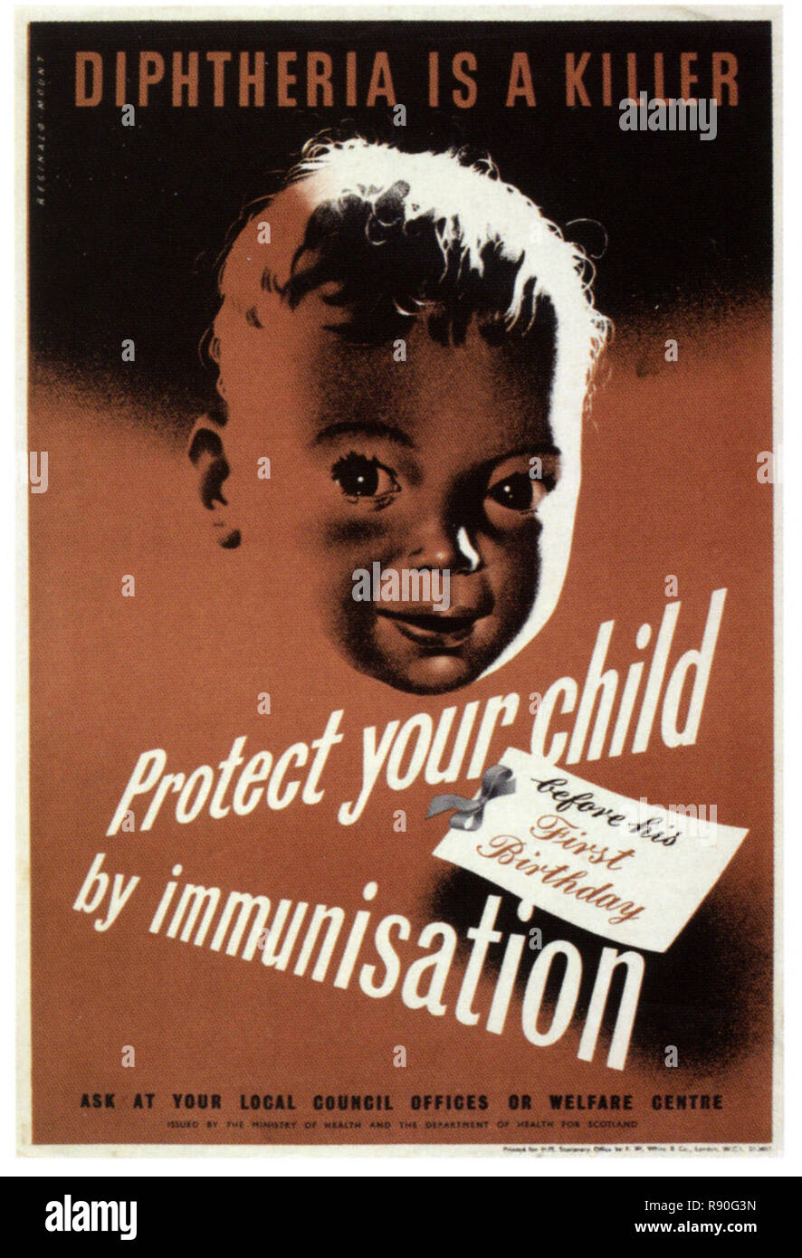 Le immunizzazioni IN WW2 Gran Bretagna - Vintage British Propaganda Poster Foto Stock