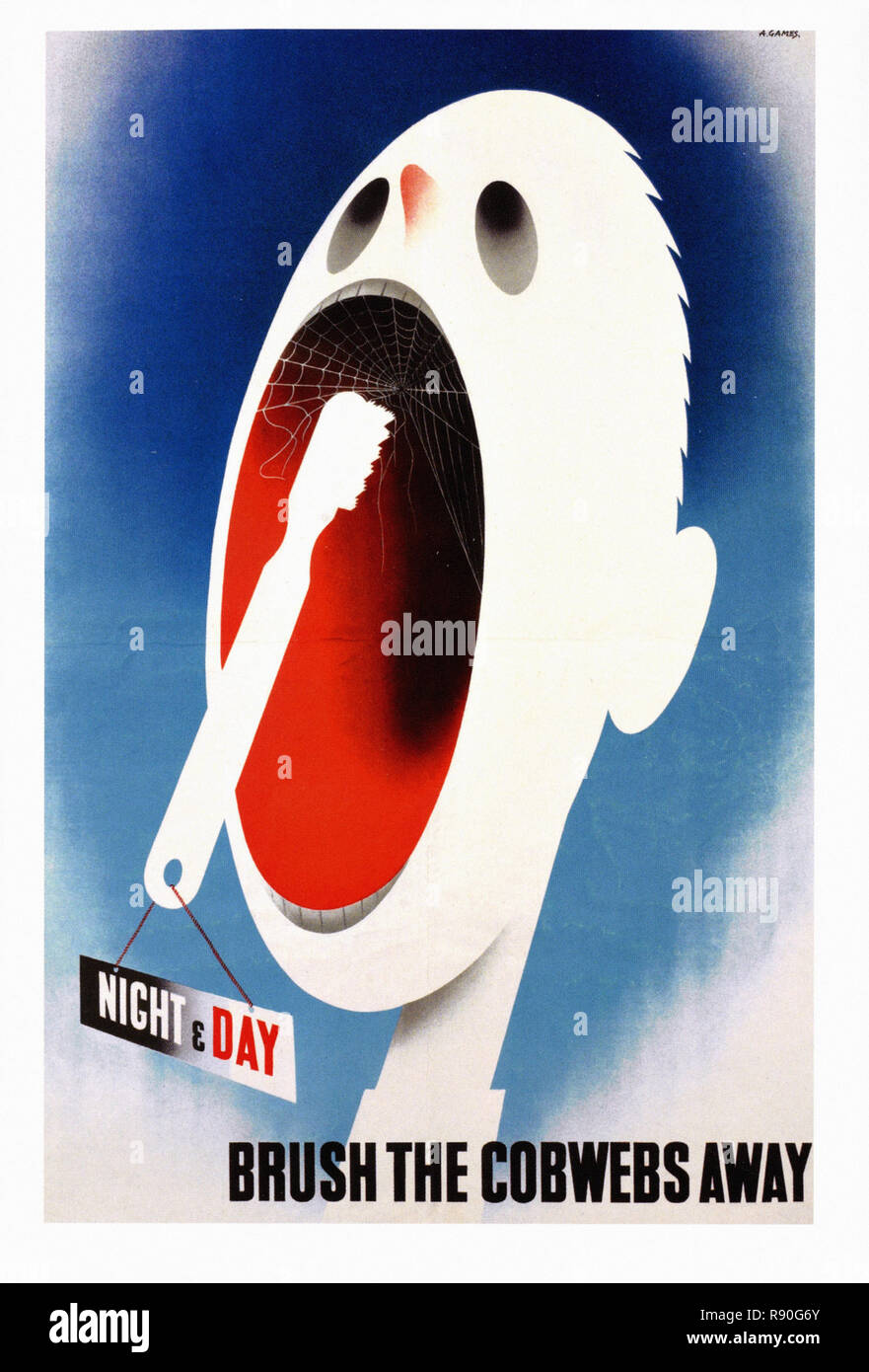 Le truppe britanniche di spazzolare i denti - Vintage British Propaganda Poster Foto Stock
