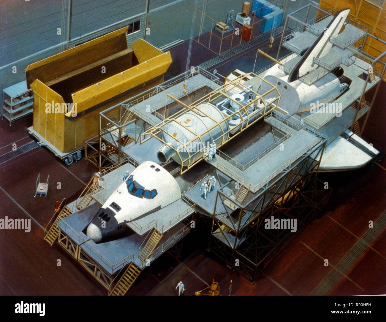 Rappresentazione artistica della navetta spaziale. Creatore: la NASA. Foto Stock