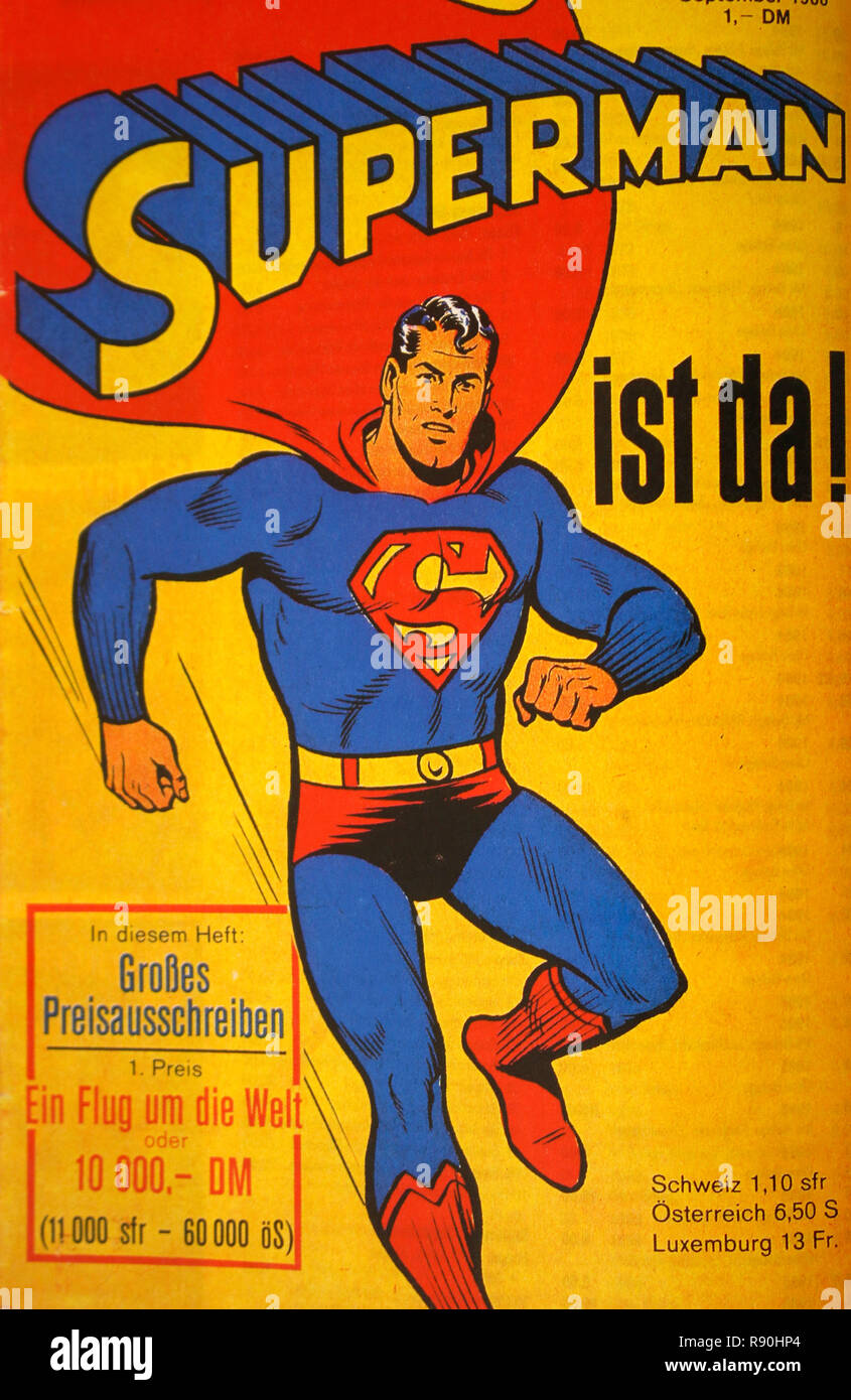 Ein historisches Superman-Heft, Berlino. Foto Stock