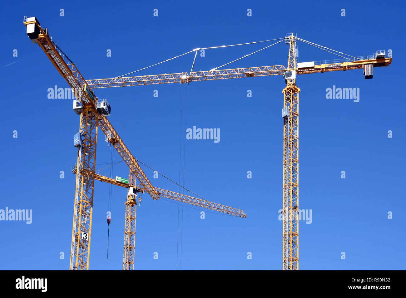 Costruzione, gru edili, Amsterdam, Paesi Bassi, olandese Foto Stock