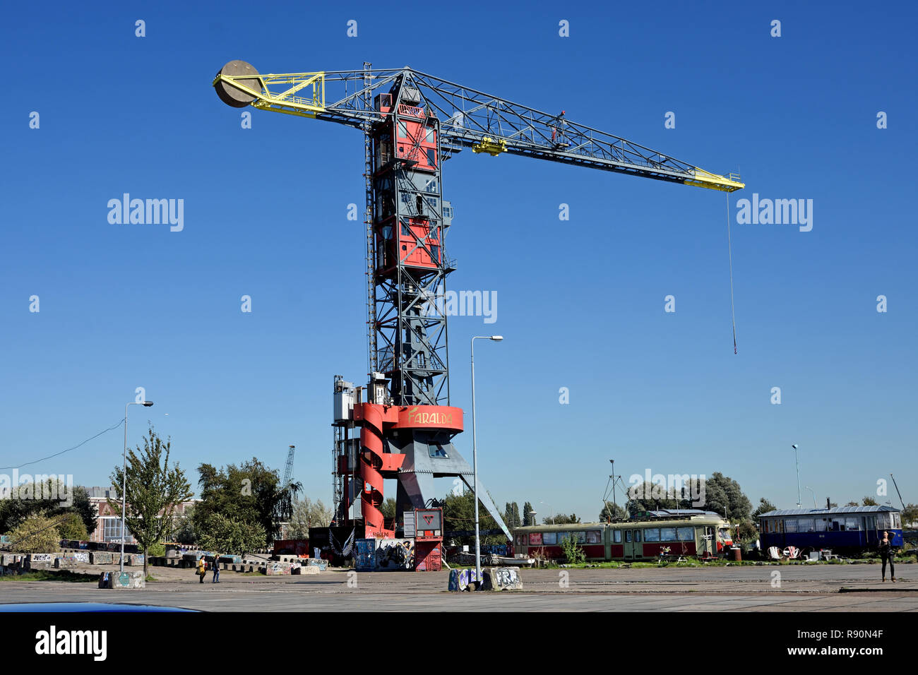 Amsterdam NDSM Faralda Crane Hotel IJ Porto Porto molo NDSM Amsterdam Paesi Bassi olandese Foto Stock