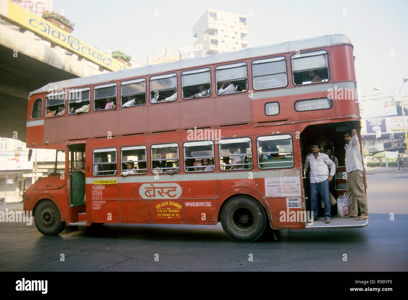 Double Decker bus migliore per il trasporto di passeggeri, Mumbai Bombay, Maharashtra, India Foto Stock