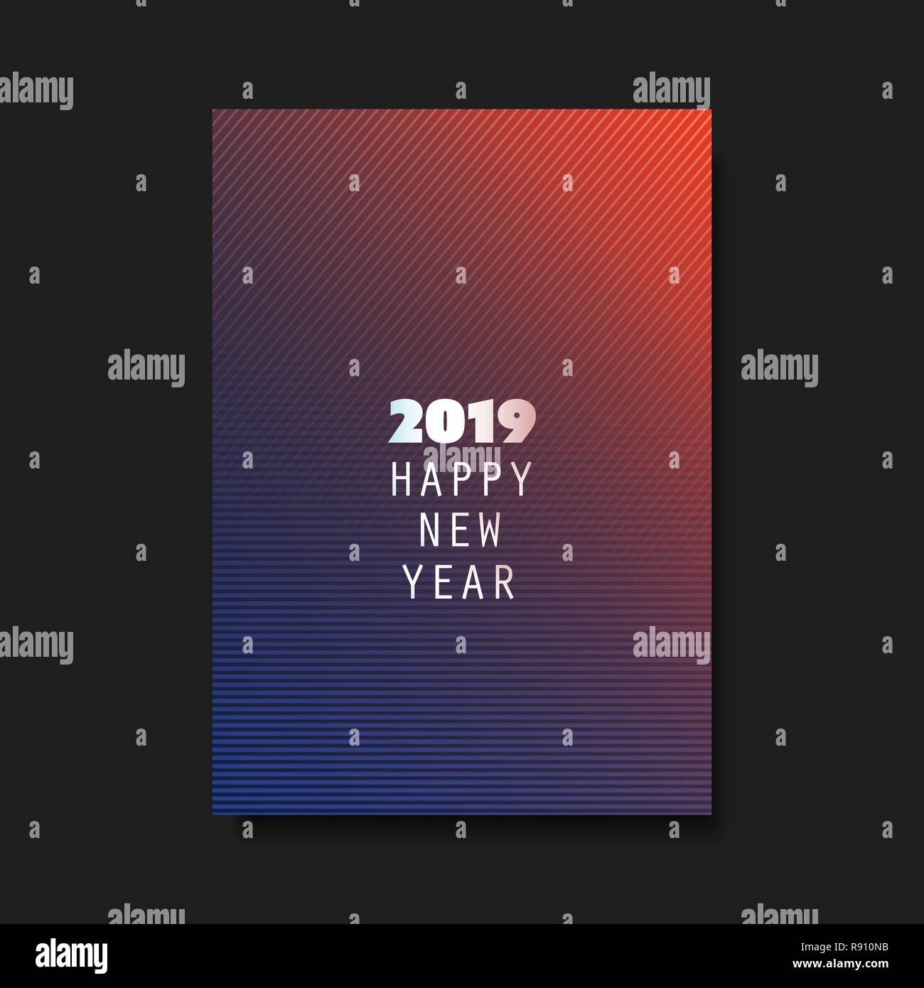 Migliori auguri - Anno Nuovo flyer card o vettore di fondo Design - 2019 Illustrazione Vettoriale