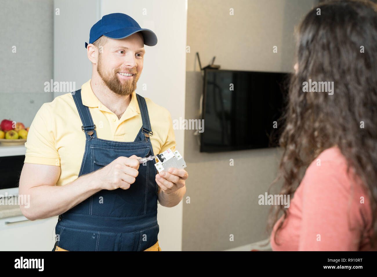 Cambiare l'interruttore principale in appartamento Foto Stock