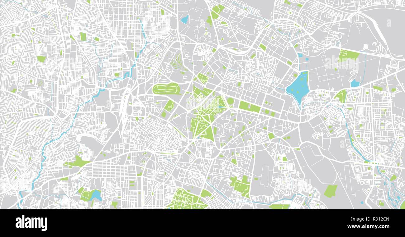 Vettore urbano mappa della città di Bangalore, India Illustrazione Vettoriale