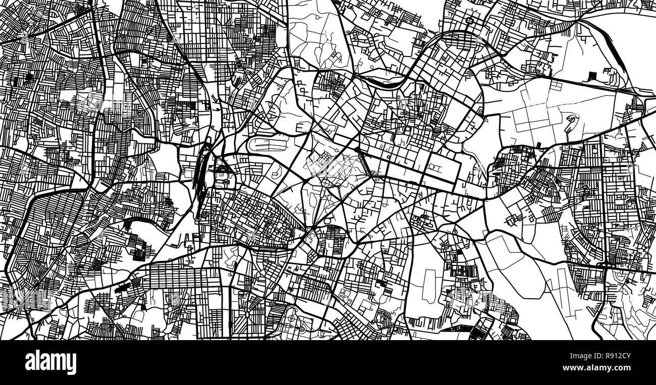 Vettore urbano mappa della città di Bangalore, India Illustrazione Vettoriale
