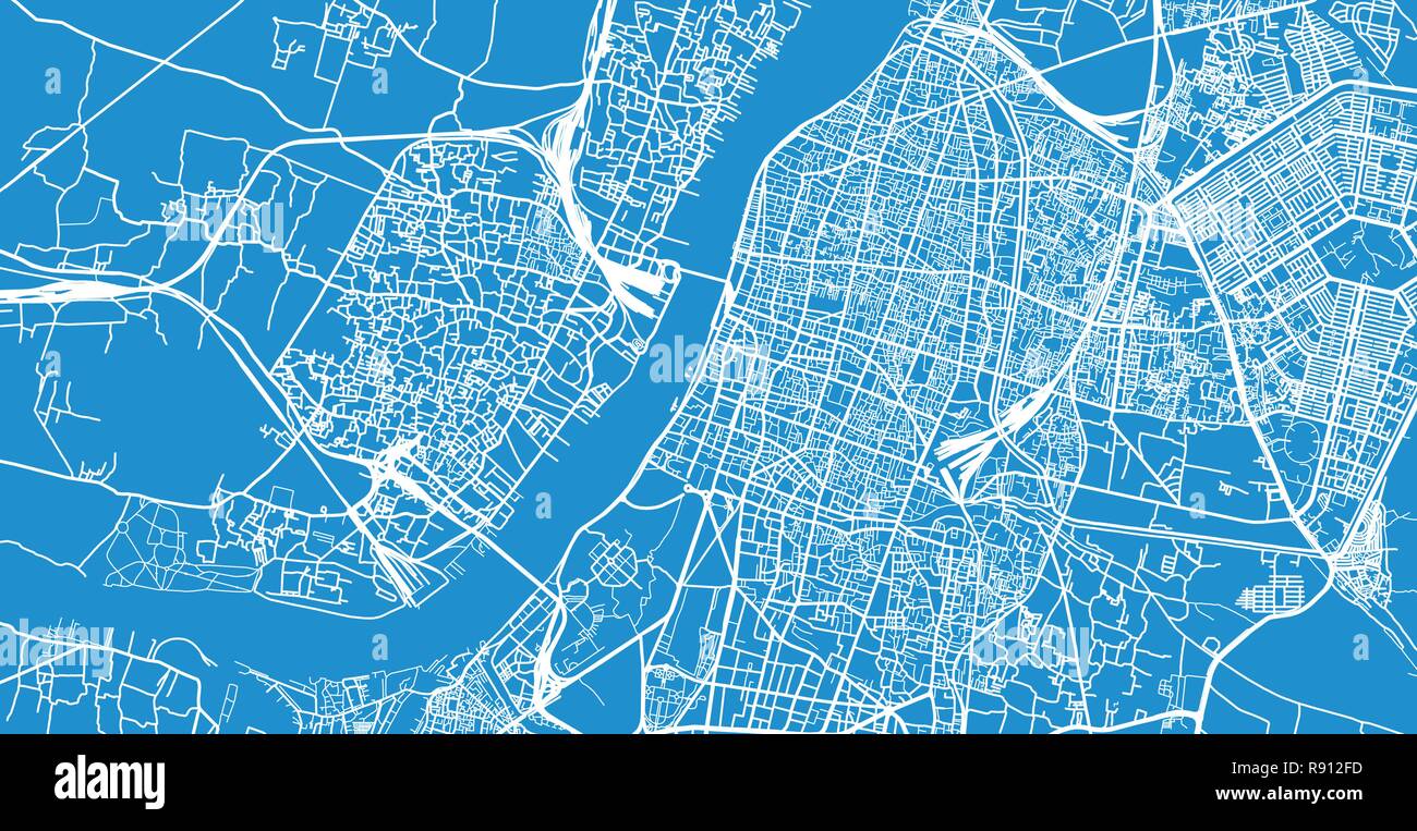 Vettore urbano mappa della città di Calcutta, in India Illustrazione Vettoriale