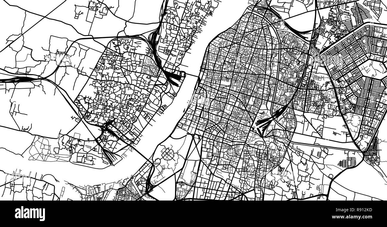 Vettore urbano mappa della città di Calcutta, in India Illustrazione Vettoriale