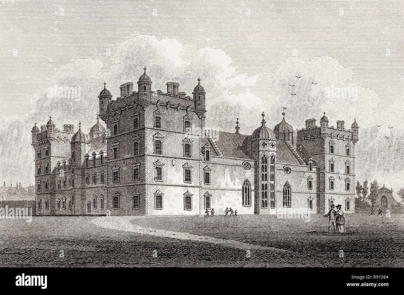 George Heriot's Hospital, Edimburgo, Scozia, secolo XIX, viste in Edinburgh da J. & H. S. ammassatore Foto Stock
