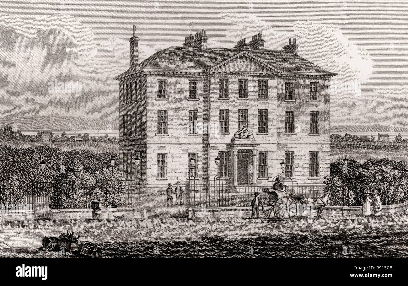 Bellevue House, Drummond Place, Edimburgo, Scozia, secolo XIX, viste in Edinburgh da J. & H. S. ammassatore Foto Stock