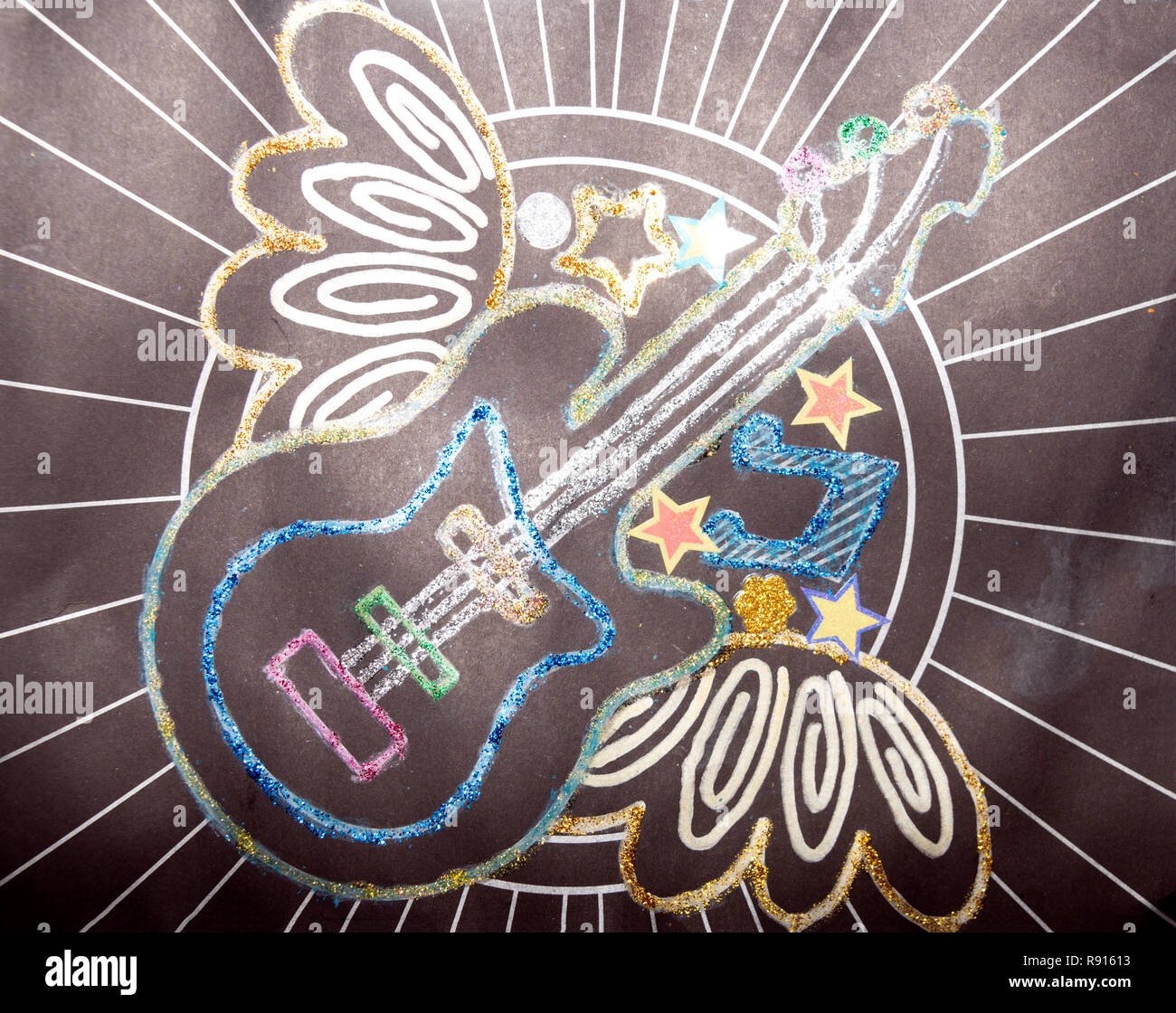 Illustrazione di chitarra Foto Stock