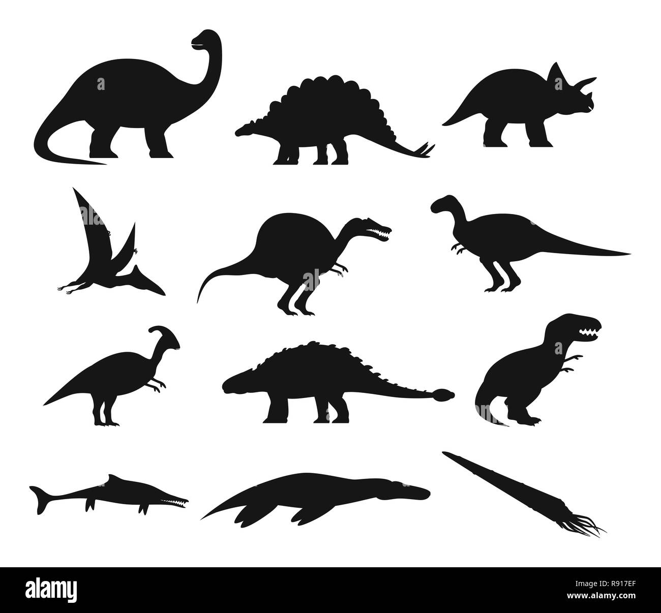 Il contorno o profilo di antiche dinosaurus o dino Illustrazione Vettoriale Il contorno o profilo di antiche dinosaurus o dino Illustrazione Vettoriale