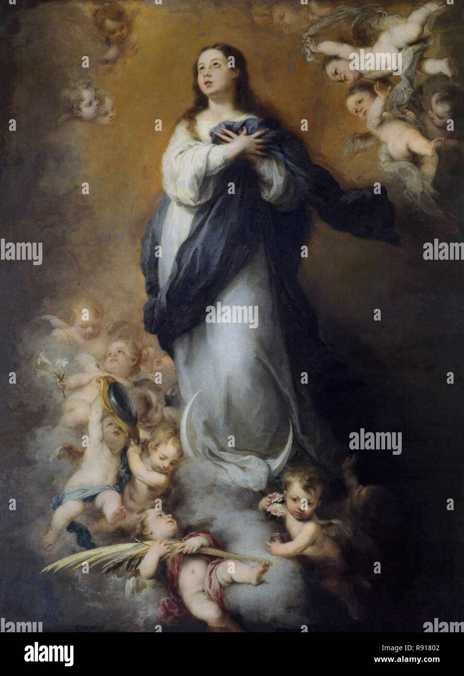 LA PURISIMA DE LOS CAPUCHINOS 255X167. Autore: Murillo, Bartolomé Esteban. Posizione: Museo de Bellas Artes-CONVENTO DE LA MERCED CALZAD. Sevilla. Siviglia. Spagna. Foto Stock