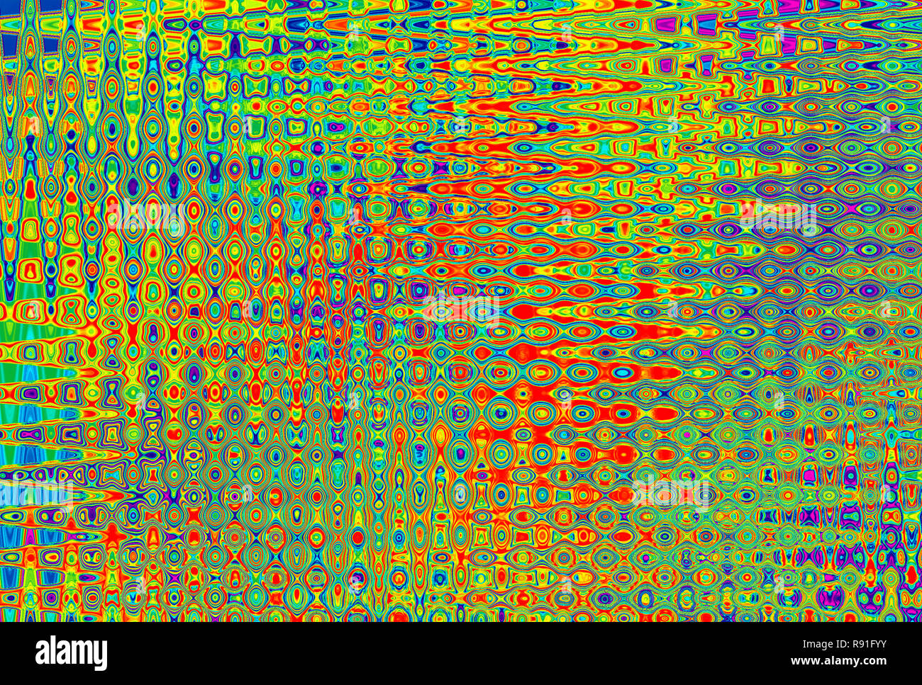 Artistica vivace arte astratta sfondo. Luminoso multicolore texture ondulate. Disegno geometrico. Foto Stock