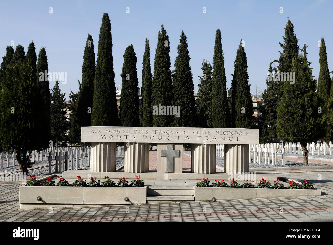 Il monumento francese a Zeitenlik Allied cimiteri, Salonicco, Grecia Foto Stock