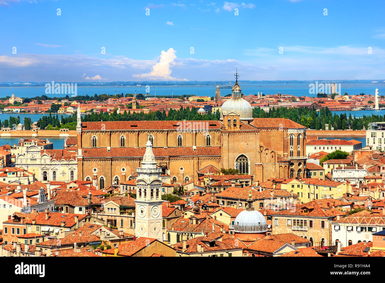 Panorama di Venezia da San Marco Campanile, Italia Foto Stock