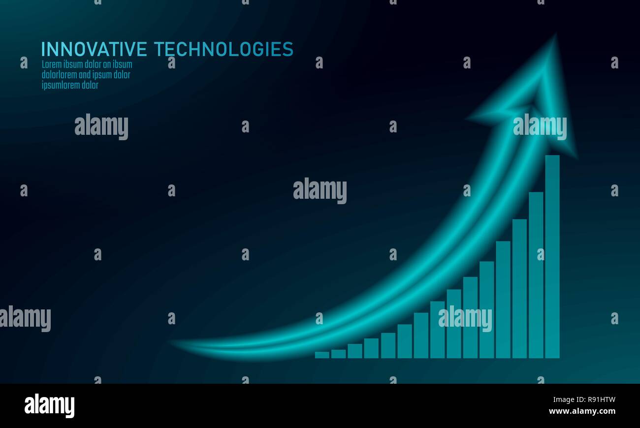 Diagramma di crescita la concezione di business. Il finanziamento crescente profitto di trend grafico. Aumentare gli investimenti delle entrate. Economia dello sviluppo di successo sullo sfondo bianco illustrazione vettoriale Illustrazione Vettoriale