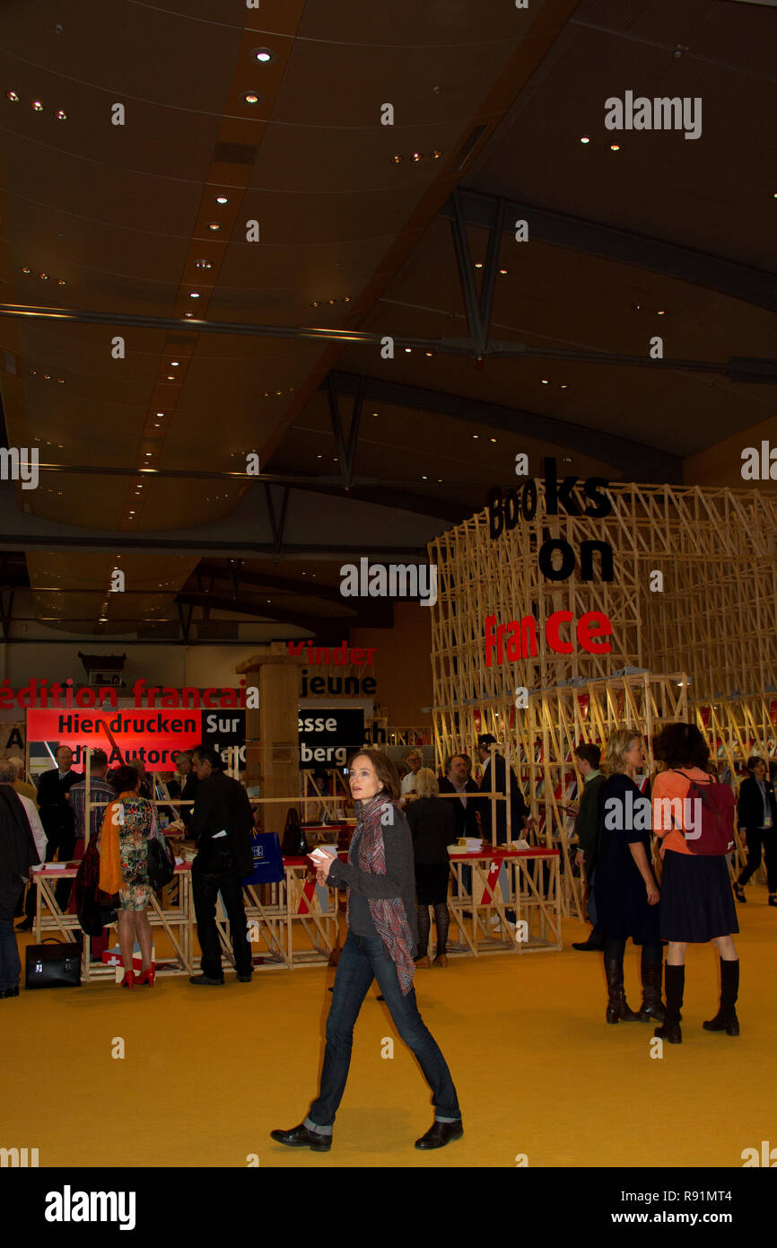 Stand del paese Francia come ospite d'onore alla fiera del libro 2017 in frankfurt am main Germania Foto Stock