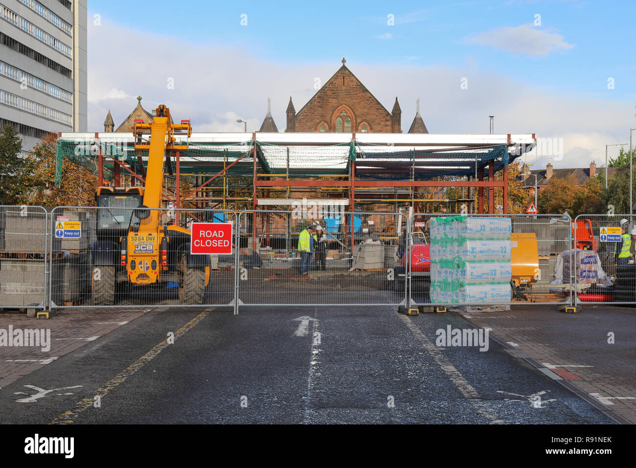 Una nuova Costa coffee shop in costruzione presso il Great Western Retail Park in Anniesland, Glasgow Foto Stock