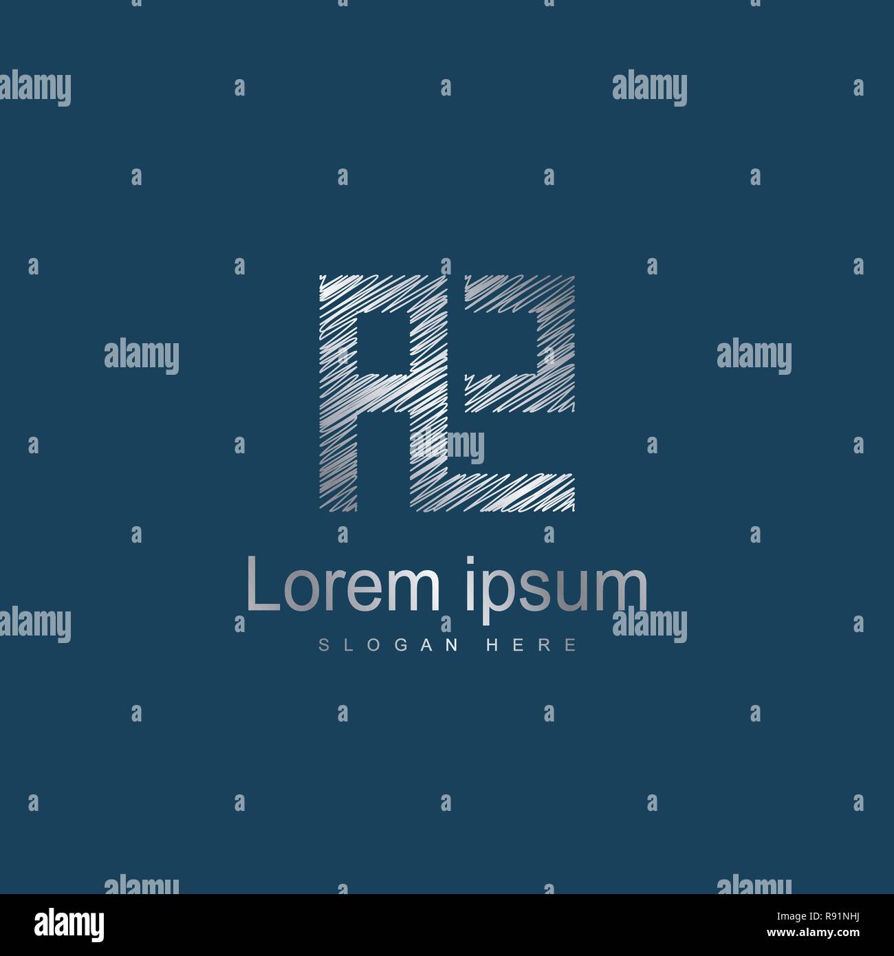 Lettera iniziale AZ Modello Logo Design Vettoriali Illustrazione Vettoriale