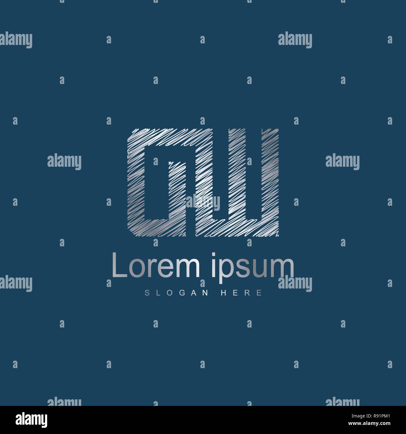 Lettera iniziale DW Modello Logo Design Vettoriali Illustrazione Vettoriale