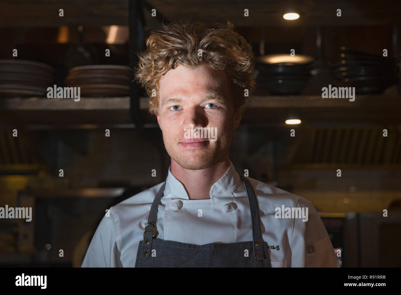 Ritratto di Michelin, lo chef Riley Sanders, Bangkok, Thailandia Foto Stock