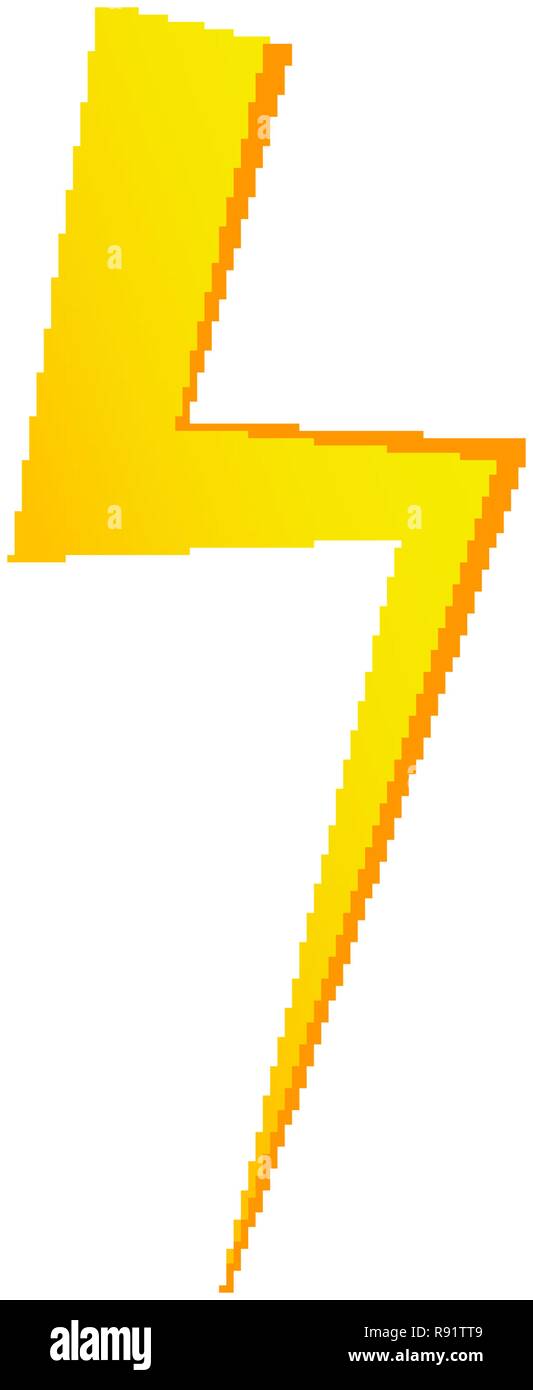 Semplice giallo icona Thunderbolt. Il tuono, bullone e simbolo di alta tensione Illustrazione Vettoriale