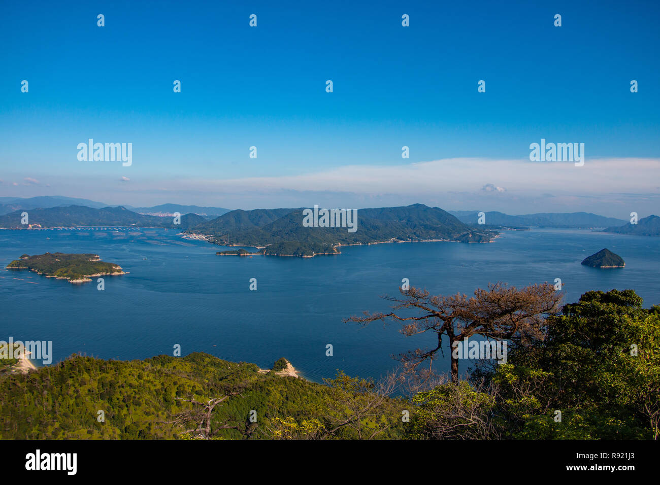 Vista dalla cima di Miyajima! Foto Stock