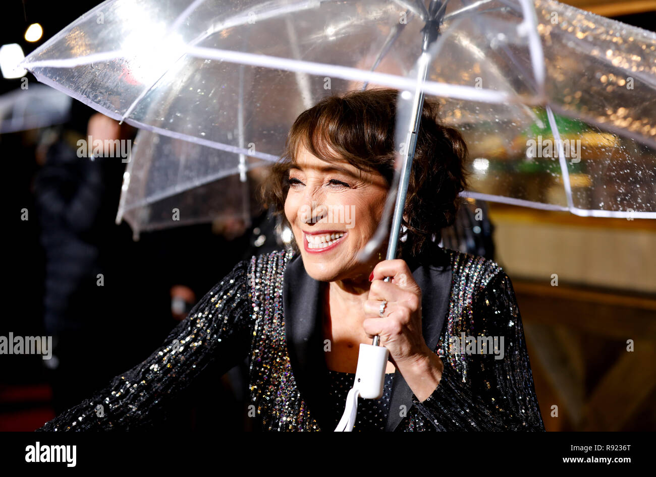 Didi Conn frequentando il Premere avvia per la prossima serie di danza su ghiaccio presso il Museo di Storia Naturale di Kensington, Londra. Picture Data: martedì 18 dicembre, 2018. Foto di credito dovrebbe leggere: David Parry/PA FILO Foto Stock