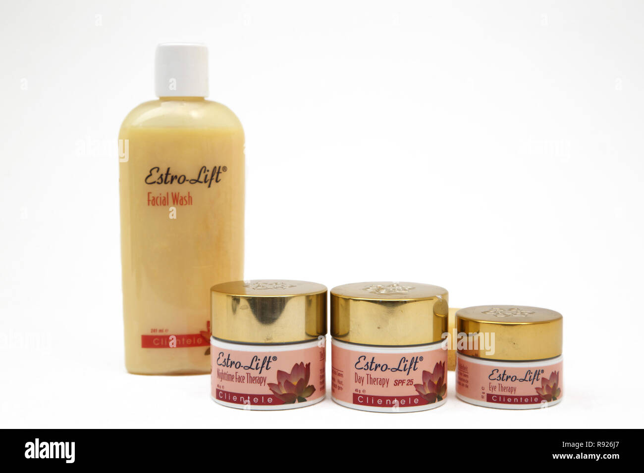 Clientela Estro sollevamento lavaggio Viso Giorno e Notte creme Foto Stock