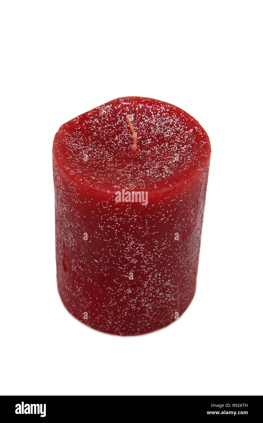 Red Glitter candela del montante Foto Stock